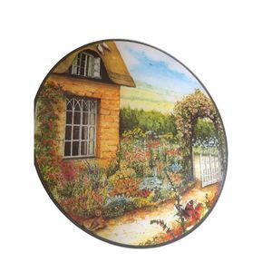 Tuftop Cottage Garden 12" Round Counter Saver Cutting Board